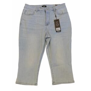 EXPRESS Capri High Rise Hyper-Stretch Size 12 NWT Light Blue, Light wash